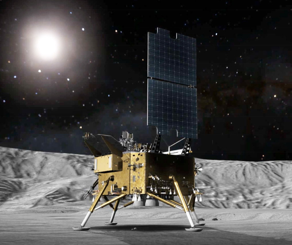 Simulation rendering of the Chang'E-8 probe. (Image credit: CNSA)