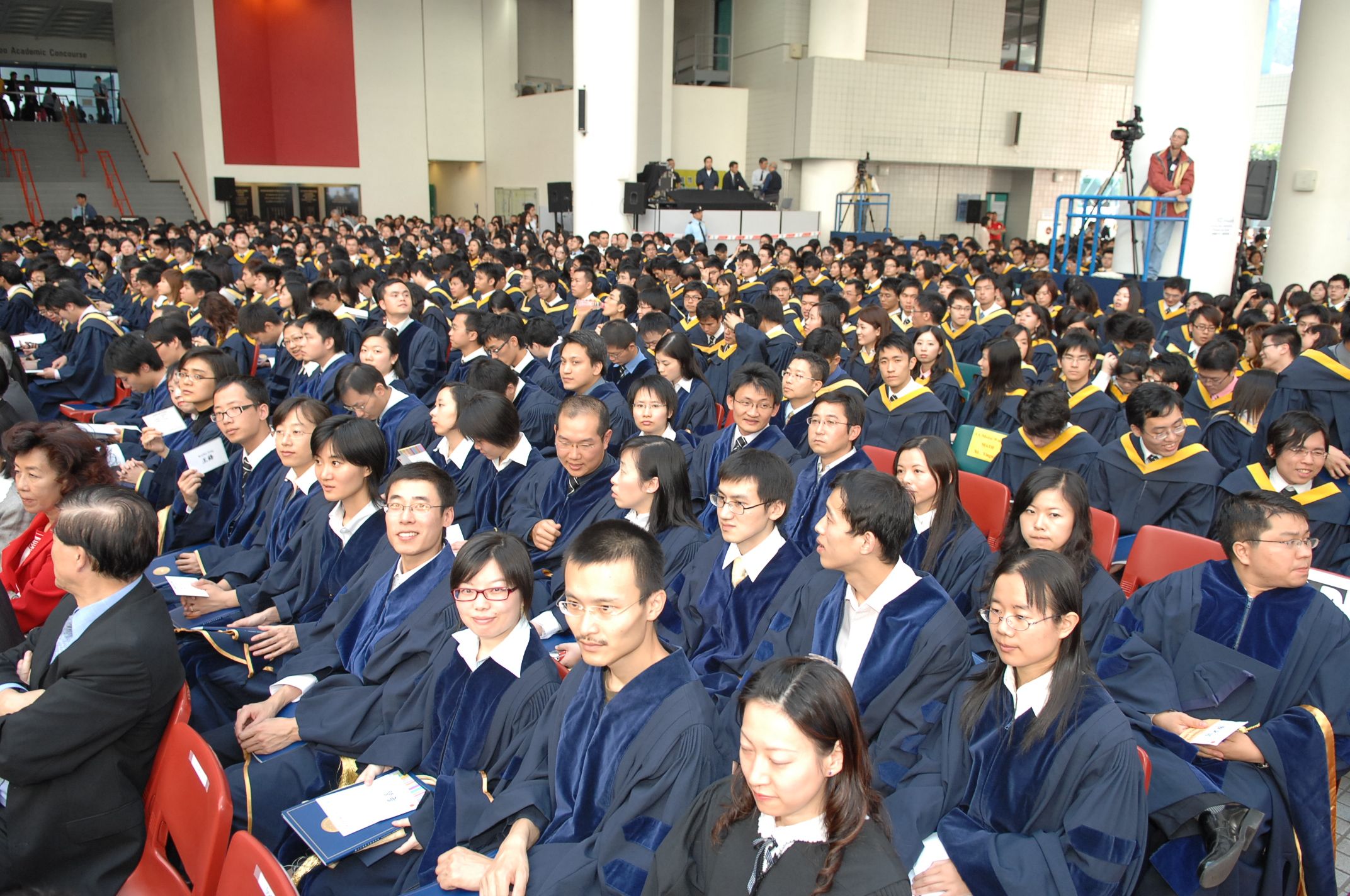 Students fill the Atrium at which the Congregation is held	