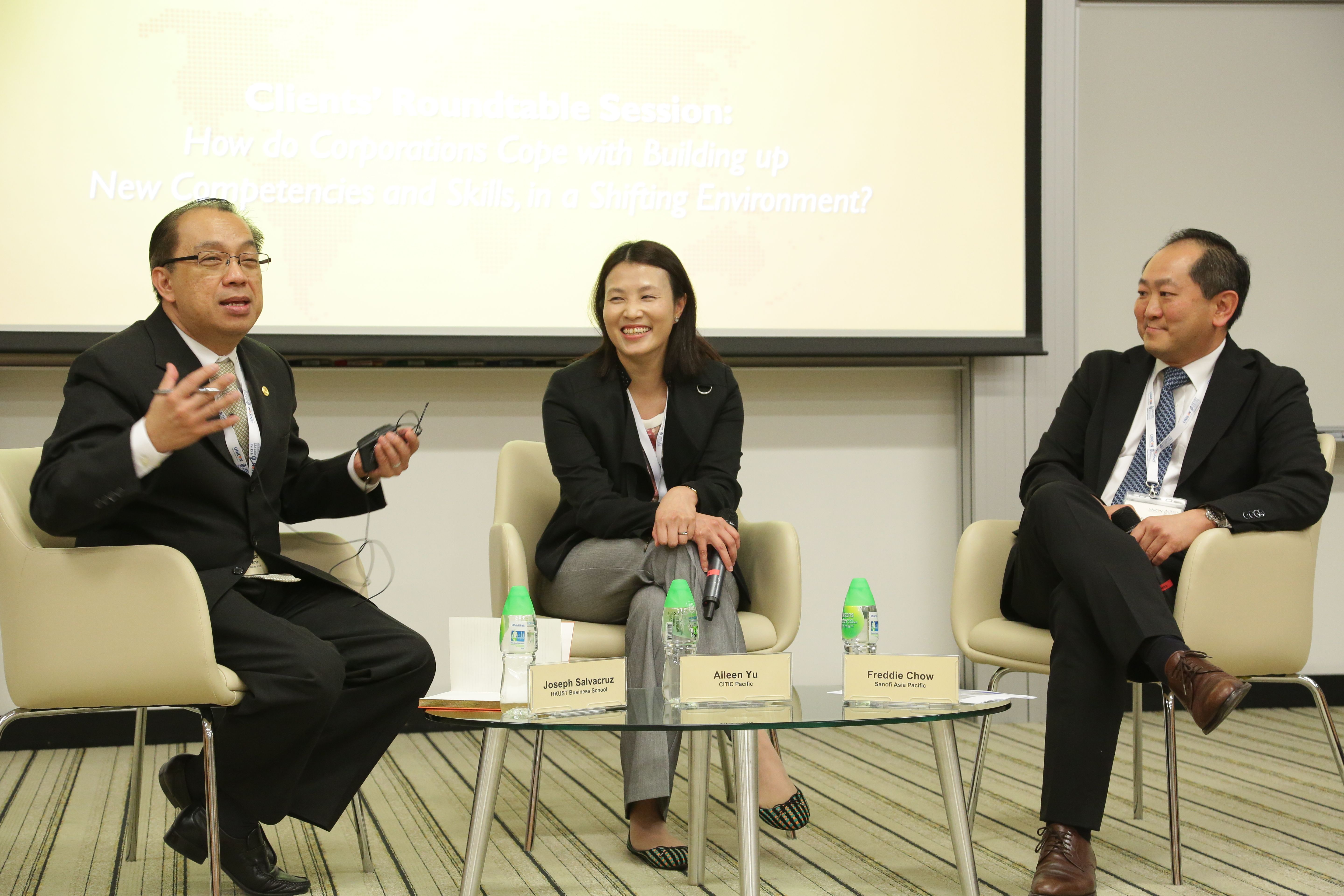 Representatives from company clients of the Business School share a client's perspective in a special session.