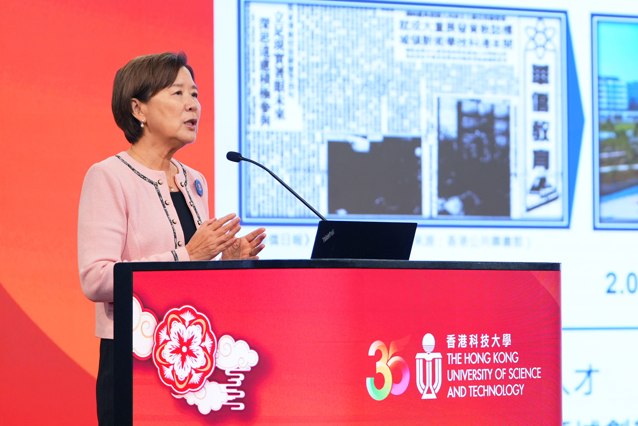 Prof. Nancy Ip welcomed members of the media to the spring reception and recounted the University’s recent achievements.