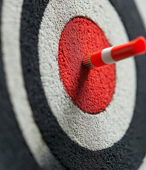dart on a bullseye
